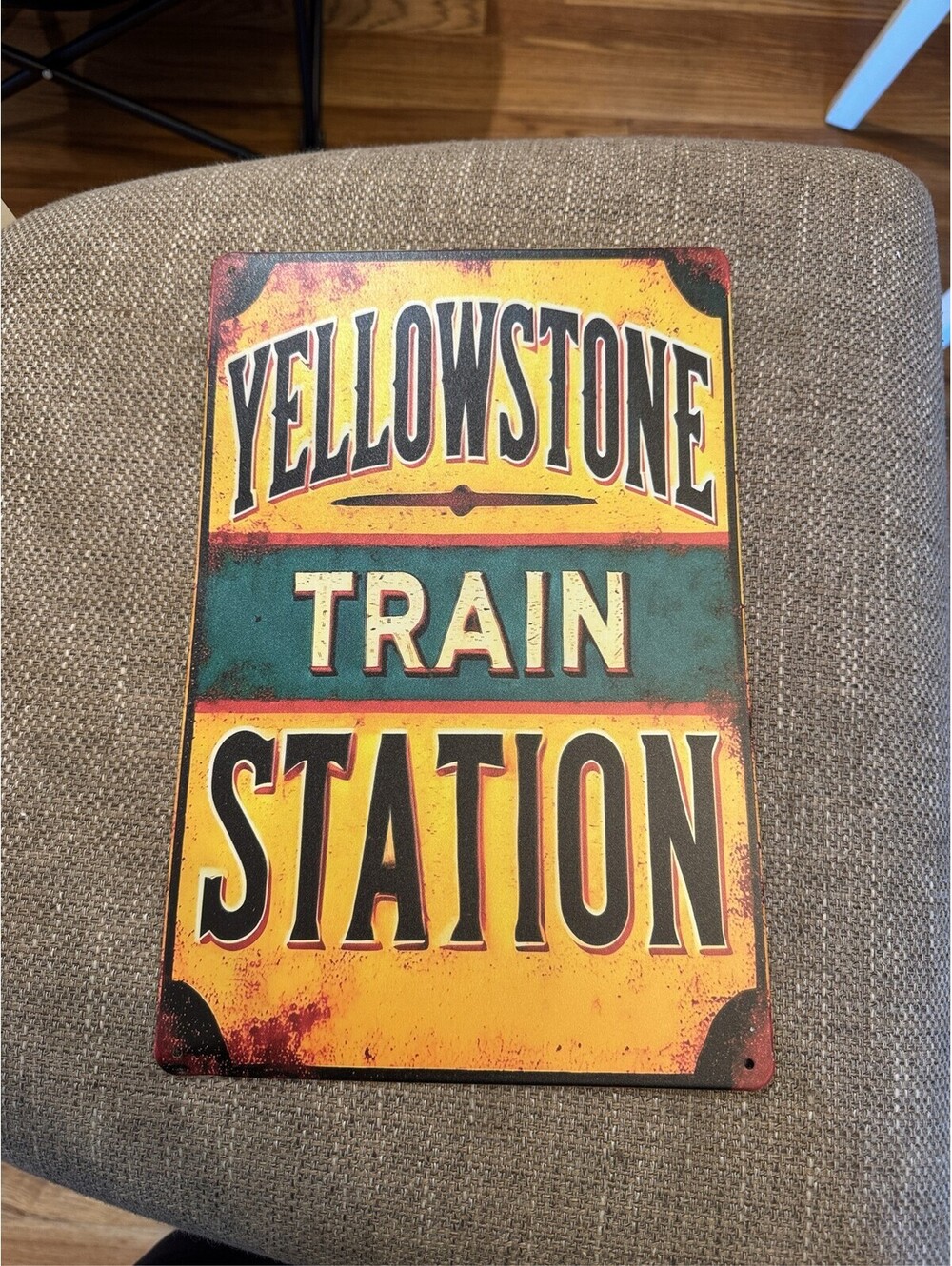 Yellowstone Train Station Metal Sign 8x12 Rustic Wall Decor Man Cave